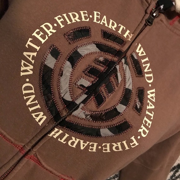 Vintage 1990’s Element Short Sleeve Zip Up Hoodie, Printing and Appliqué S/M - Picture 3 of 11